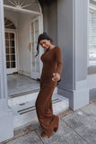 Selly Knitted Pant Set Brown