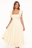 Linda Midi Dress Butter Yellow