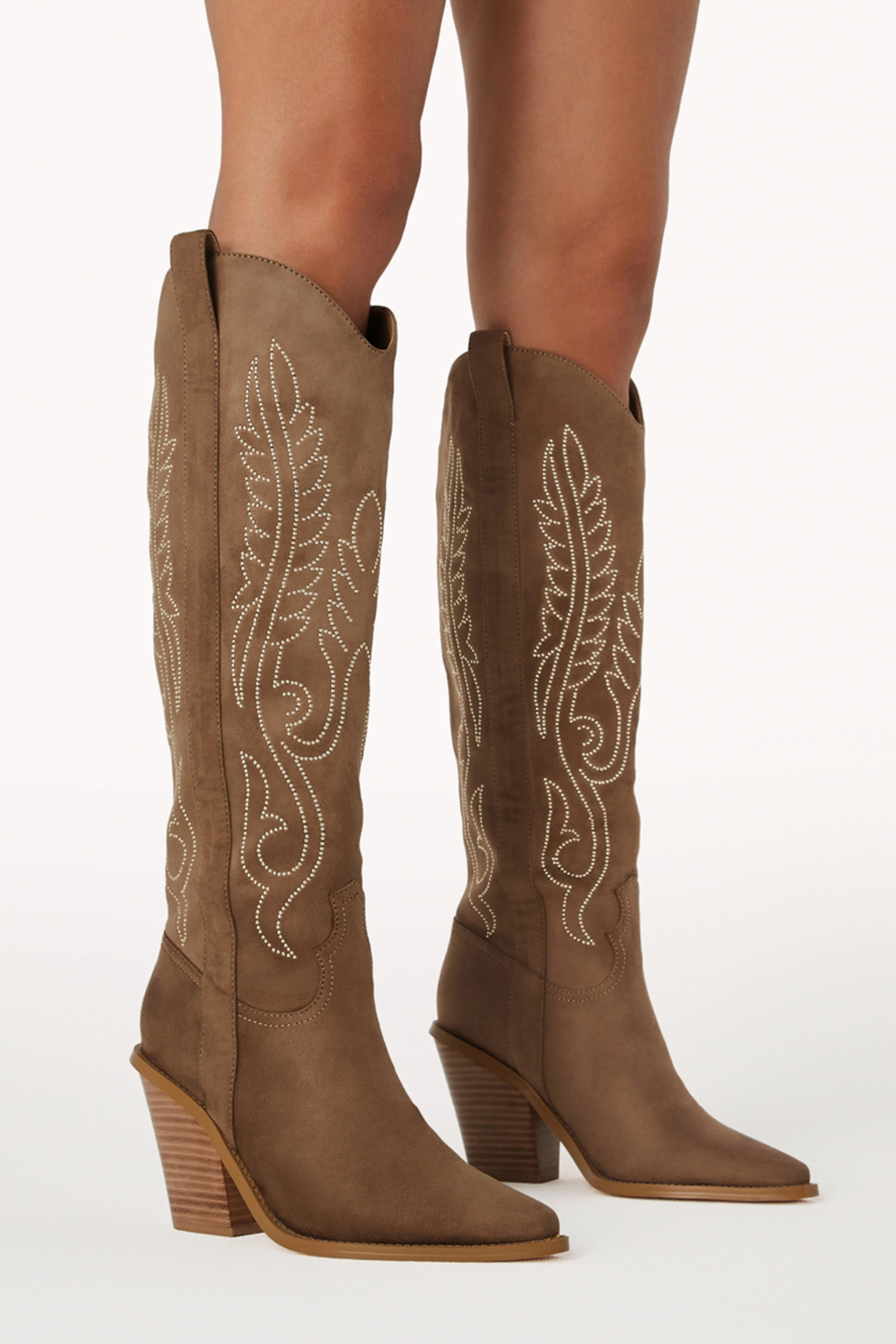 Sally Cowboy Boot Taupe