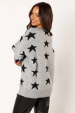 Janiyah Star Knit Sweater Grey Black