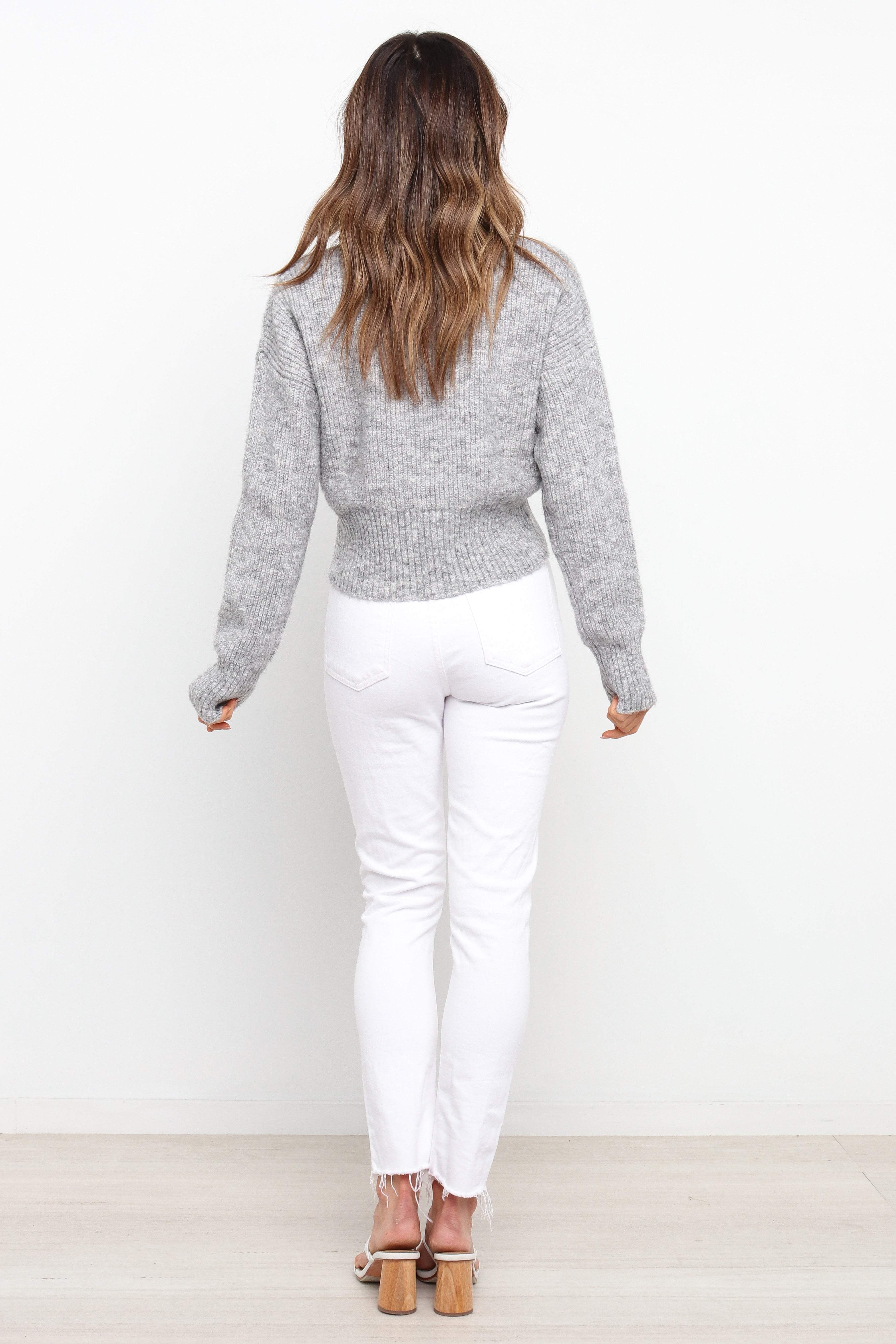 Captivate Knit Sweater Grey