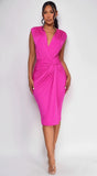 Juneau Twist Midi Dress Pink