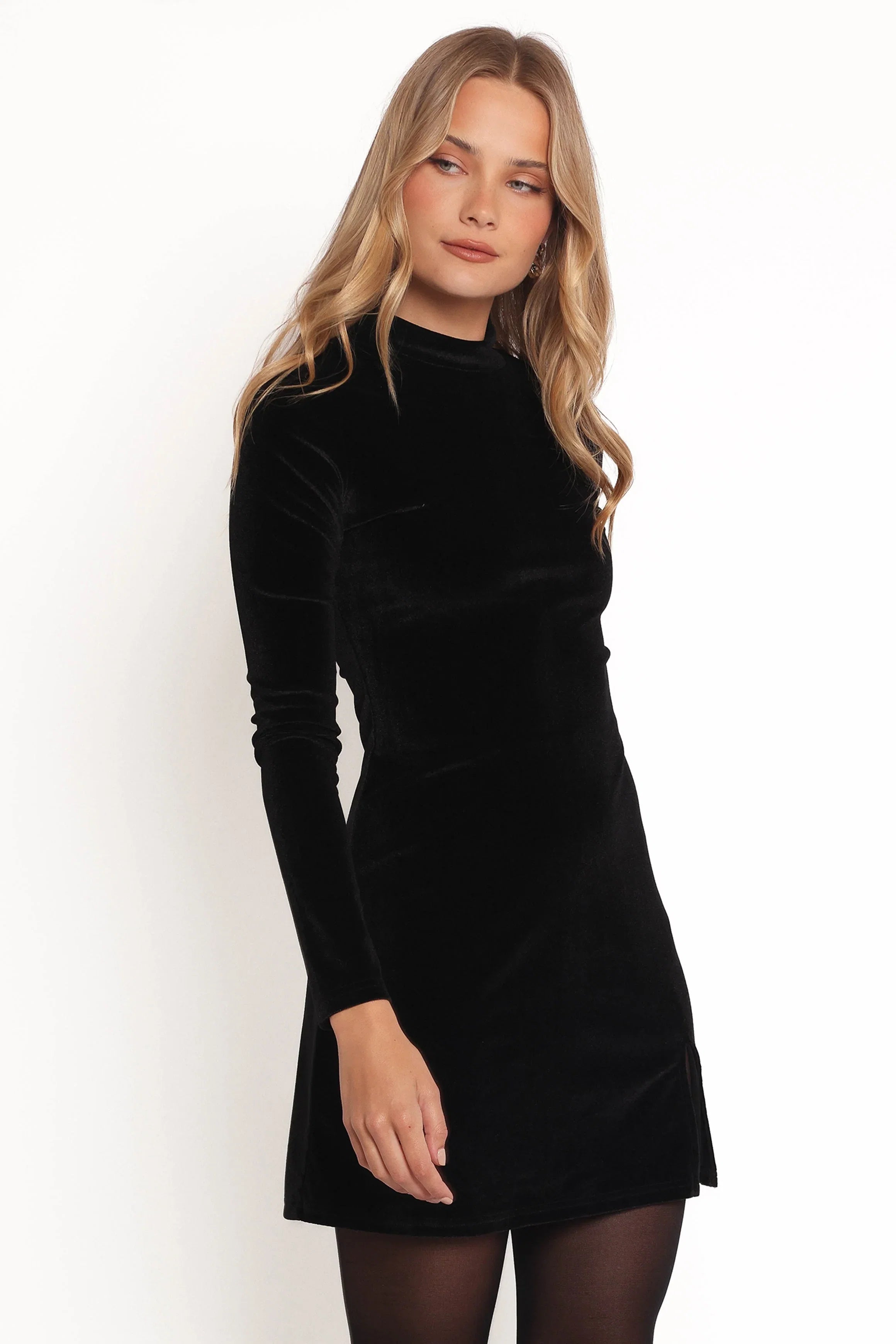 Taylor Velvet Mini Dress Black