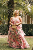 Bloom Strapless Maxi Dress Pink Floral