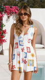 Jamison Button Down Playsuit Belle Print