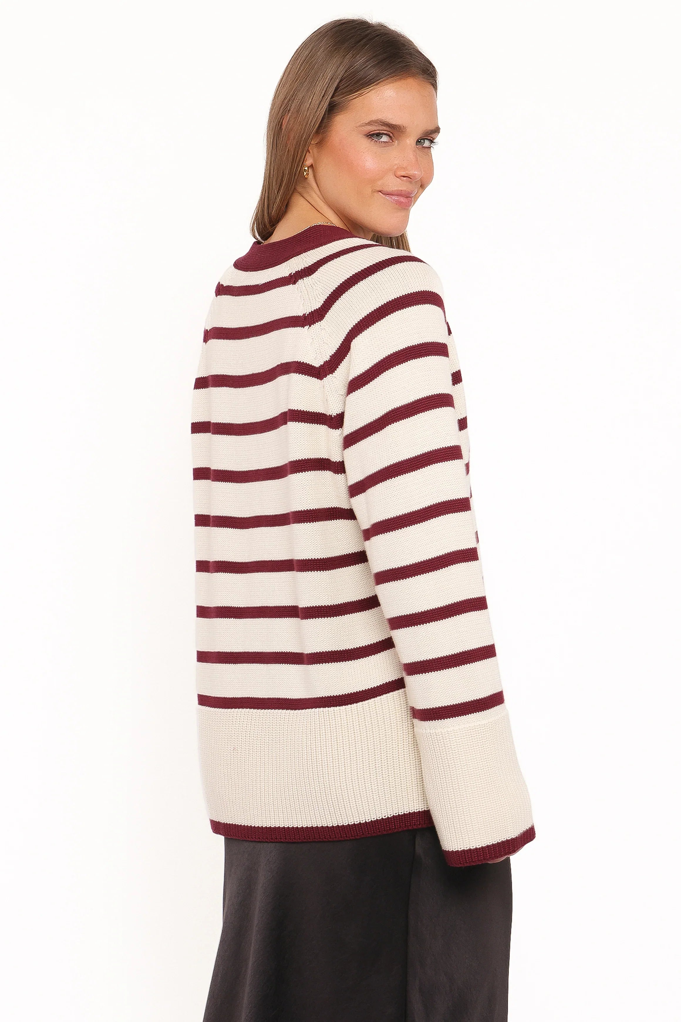Aydee Cardigan Cherry Stripe