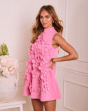 Fresh Bouquet Mod Floral Applique Mini Dress