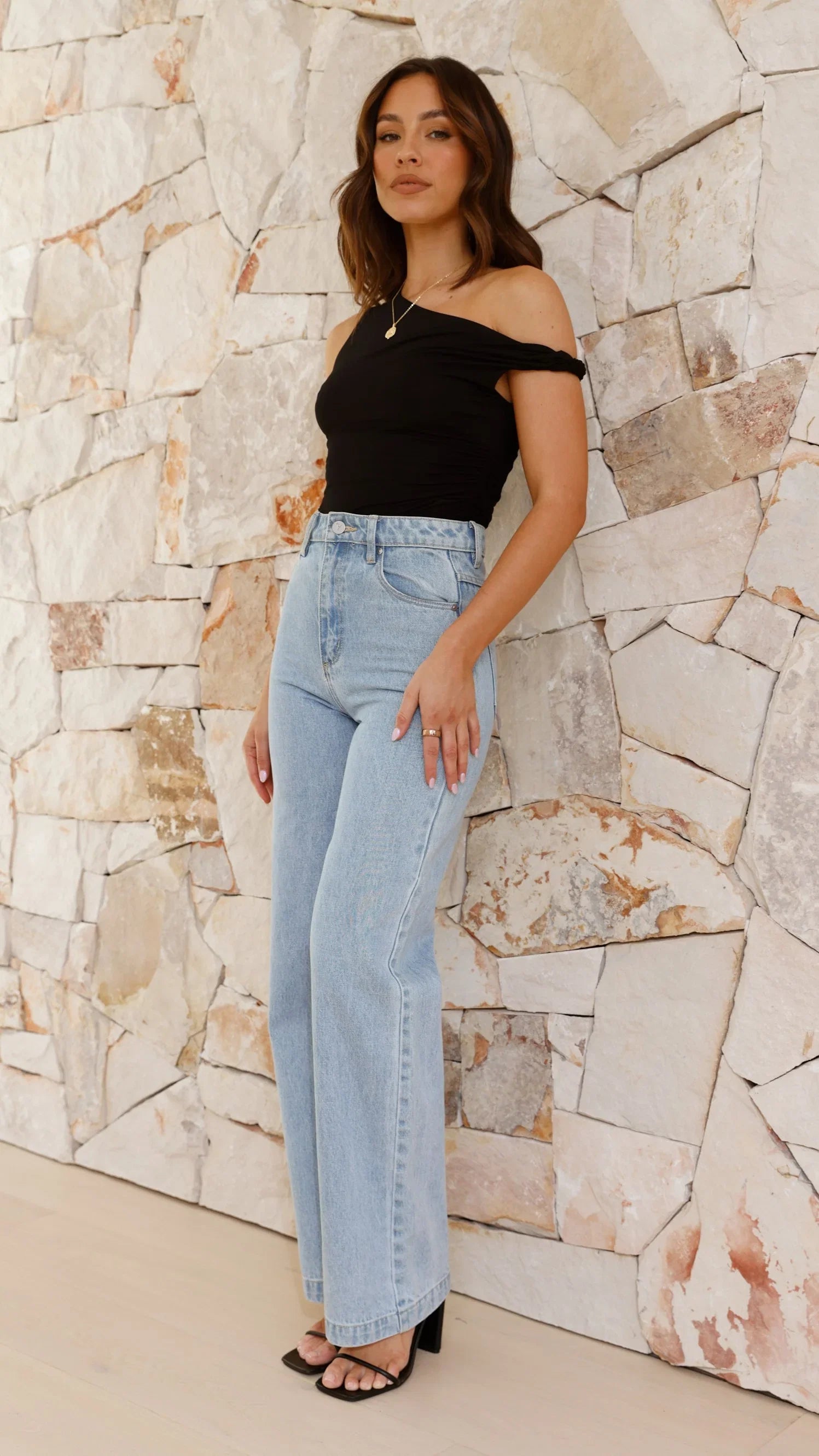 Jaegar Off Shoulder Bodysuit Black