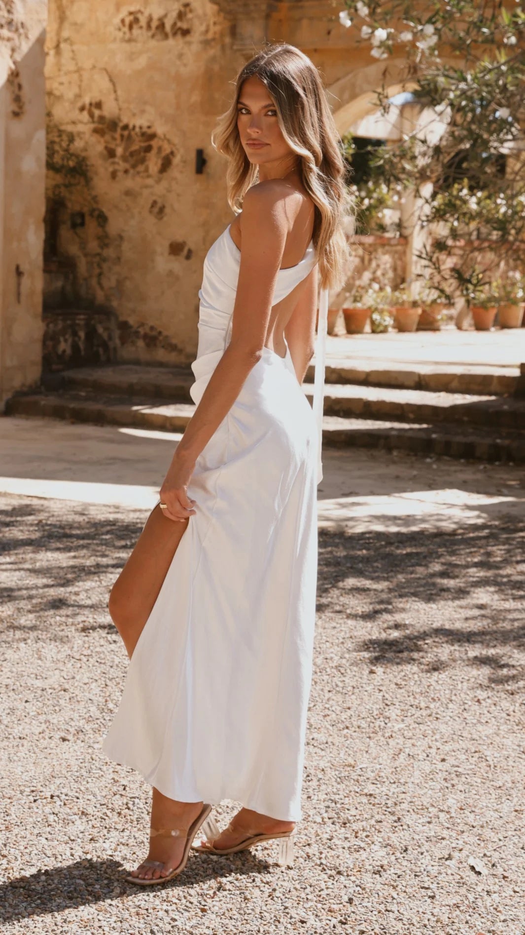 Halle One Shoulder Maxi Dress Ivory