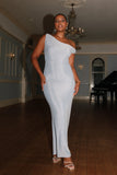 Sebastian Off Shoulder Maxi Dress Blue