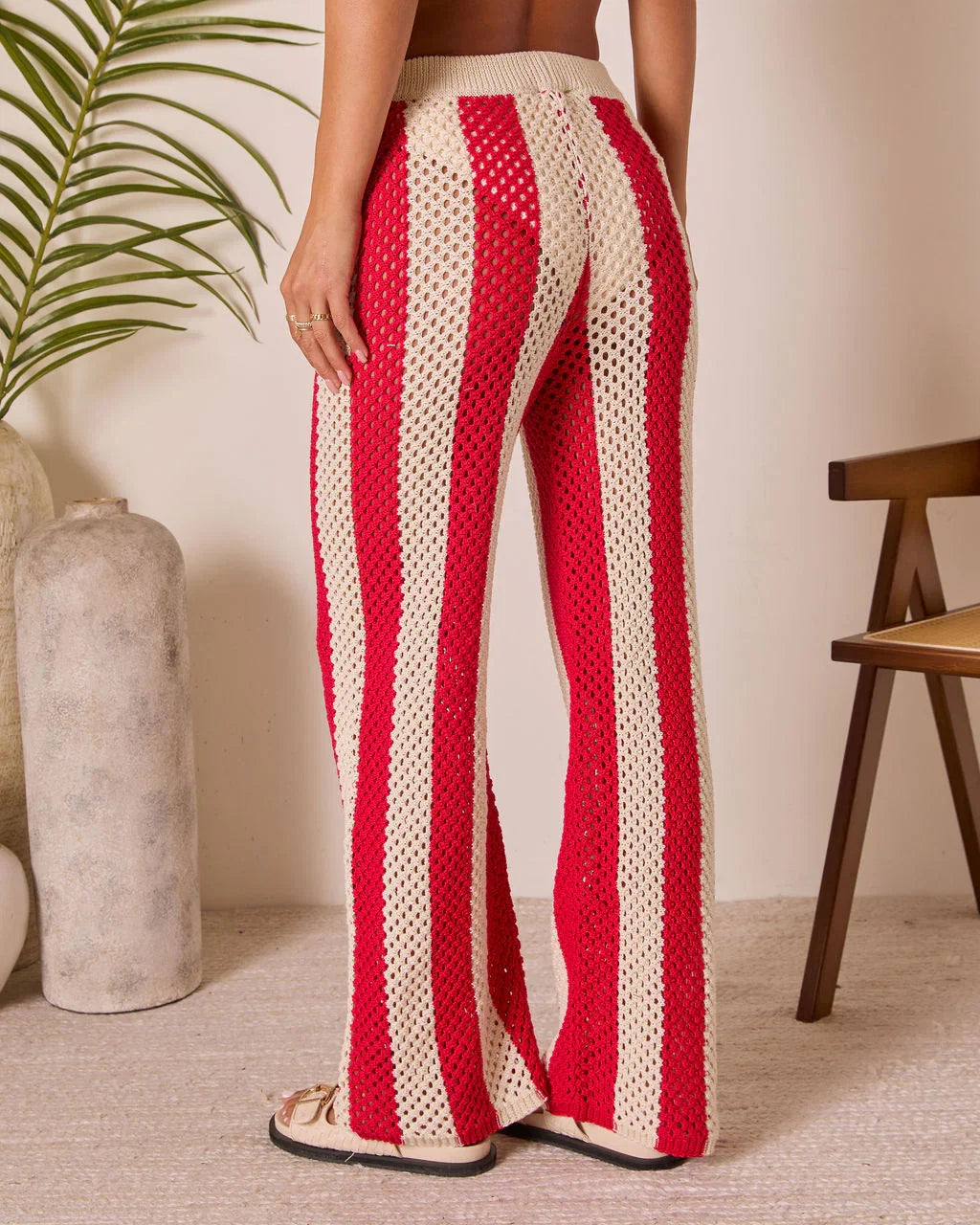 Zenya Cove Crochet Striped Cover Up Pants