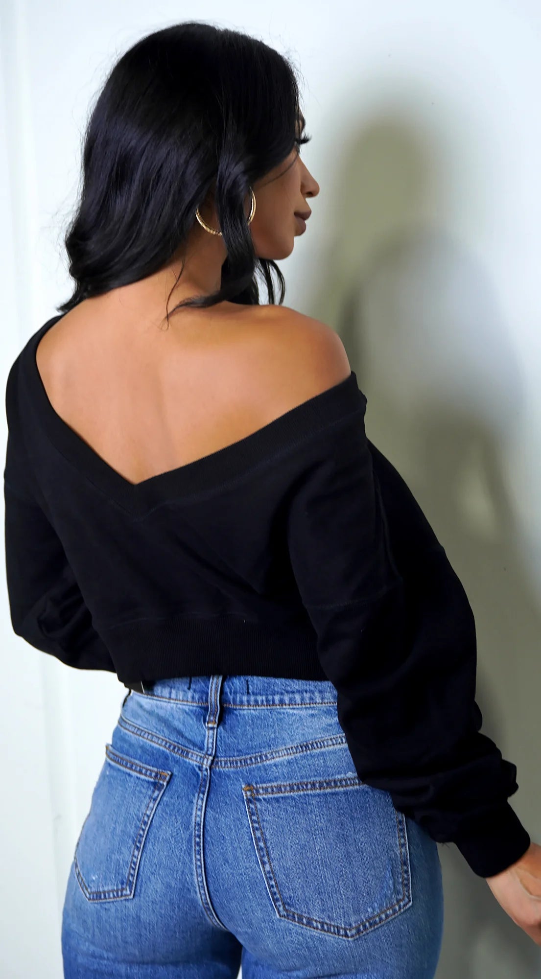 Kali Off Shoulder Sweater Black