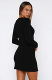 Lets Be Together Long Sleeve Mini Dress Black