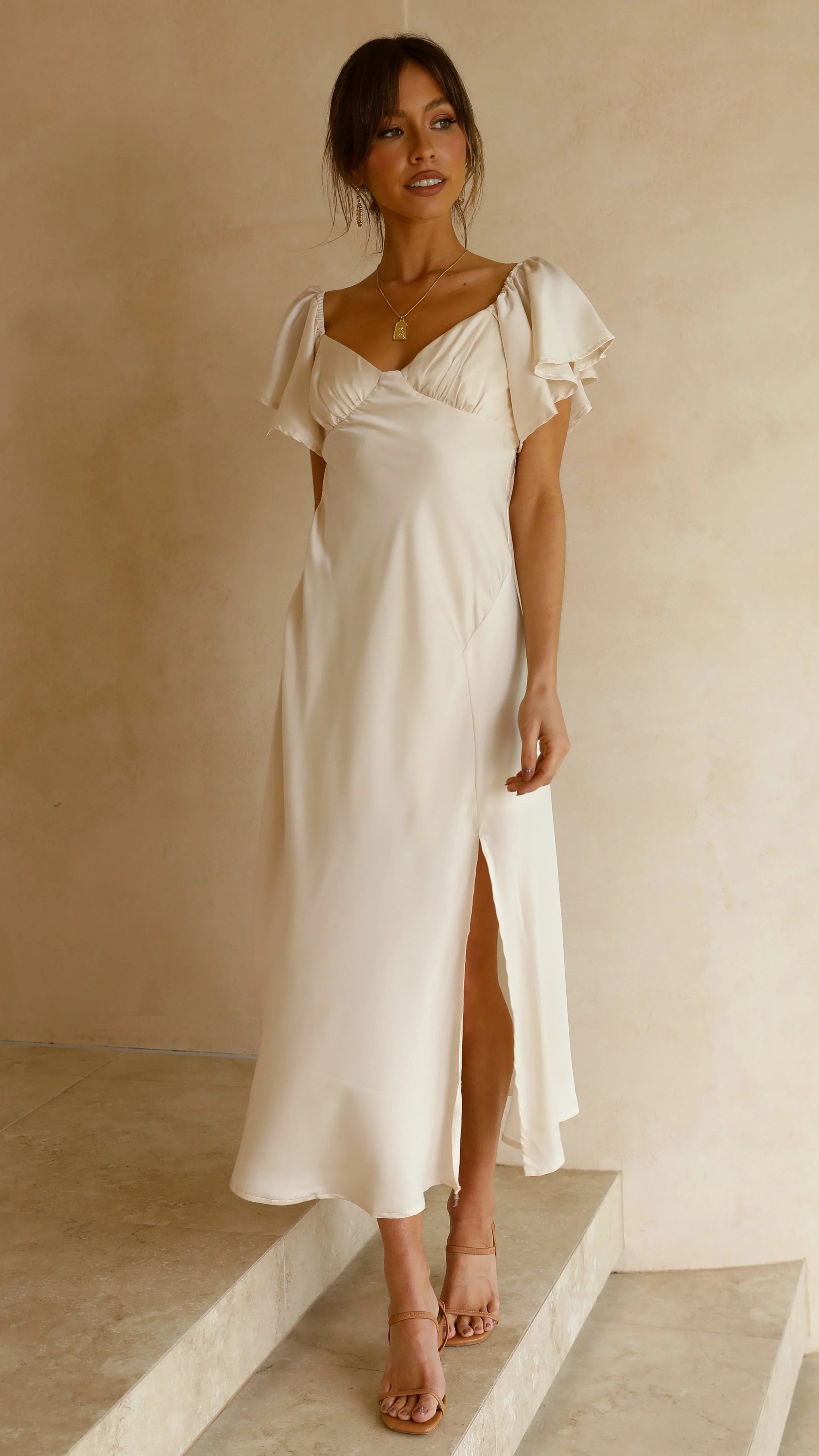 Louisa Midi Dress Ivory