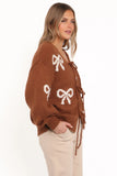 Vienna Bow Cardigan Camel