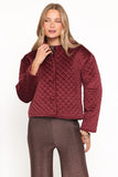 Roxanna Quilted Velvet Jacket Wine