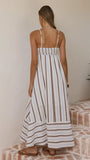 Marcel Maxi Dress Choc Blue Stripe