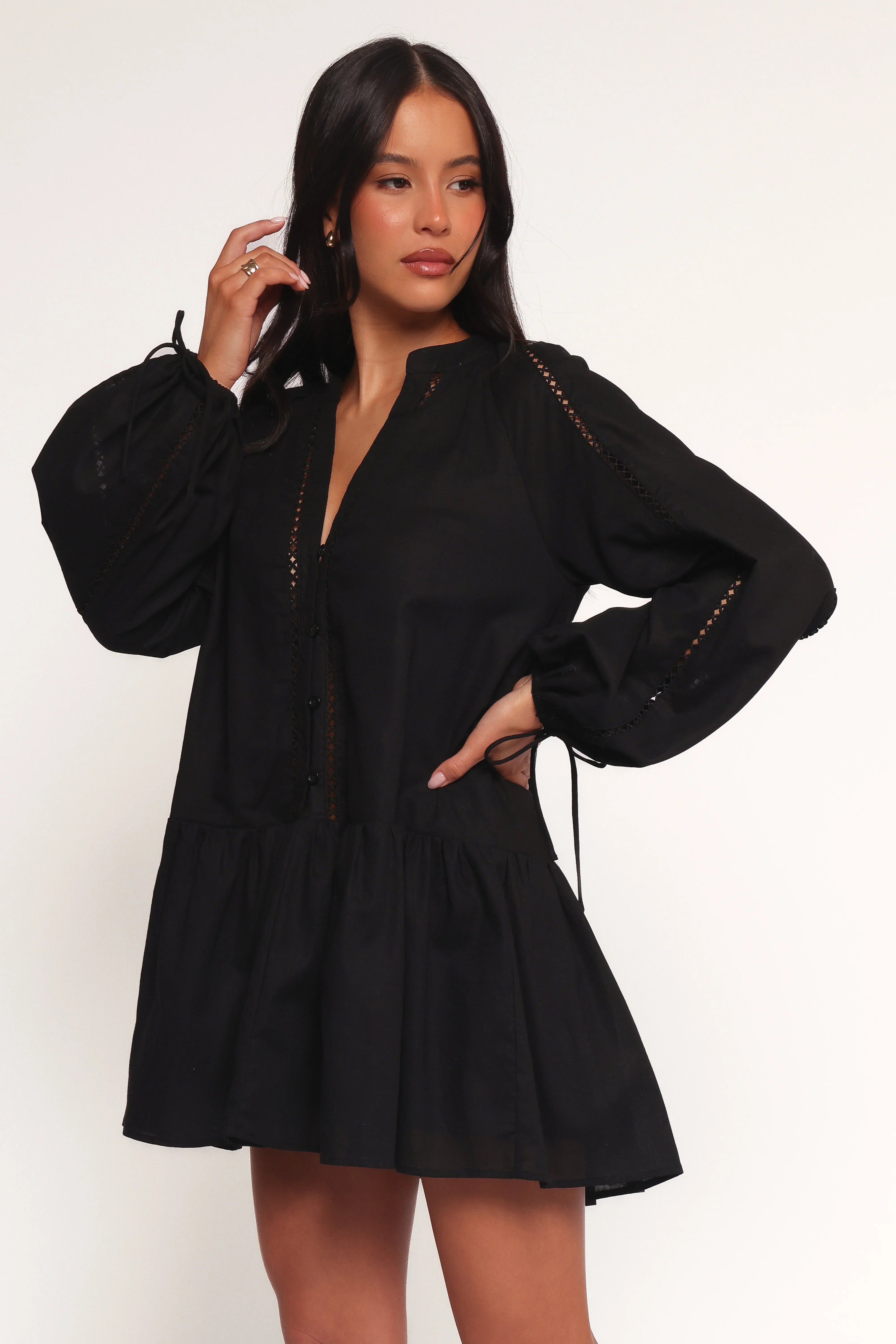 Hart Long Sleeve Mini Dress Black