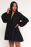 Hart Long Sleeve Mini Dress Black