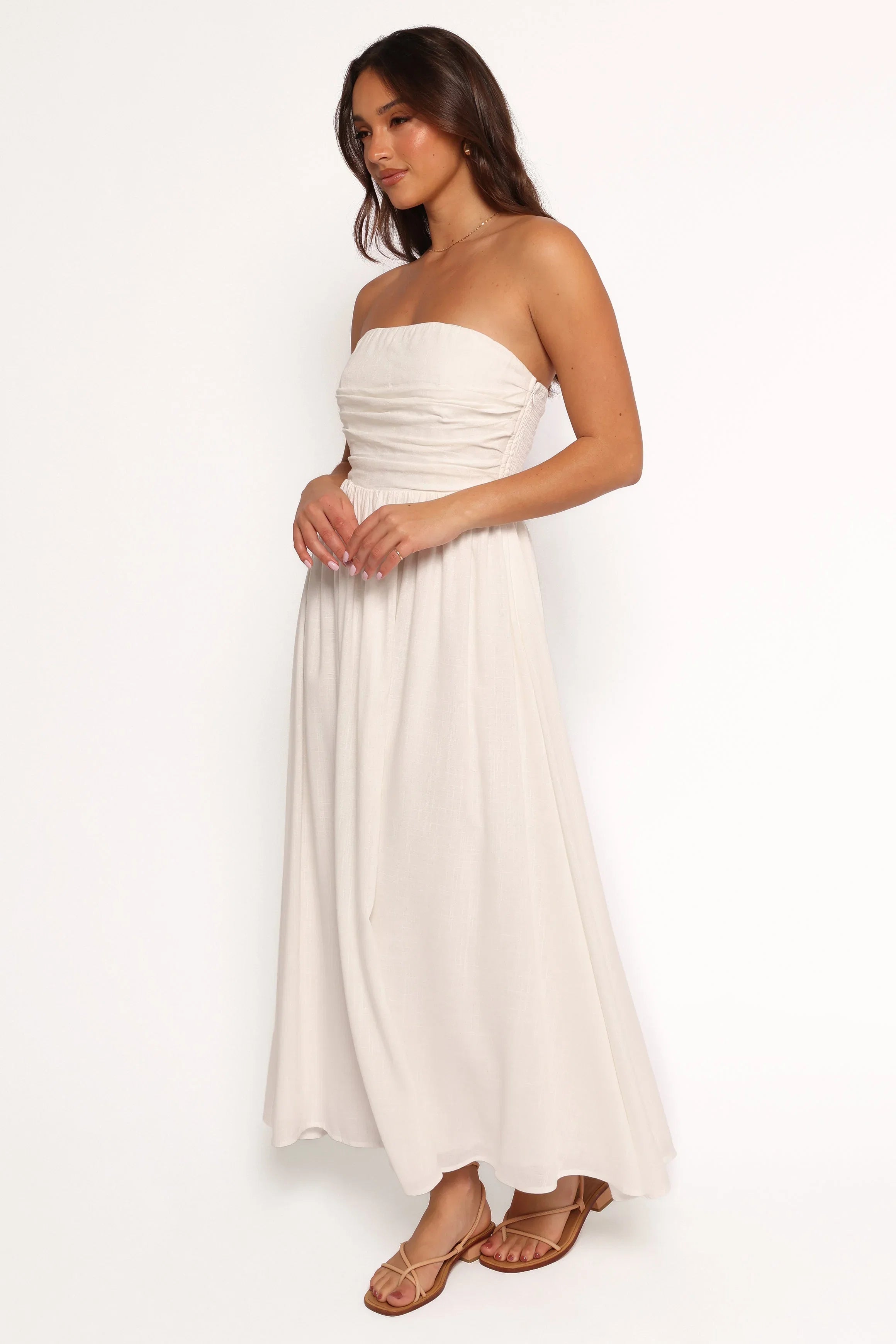 Kayt Strapless Dress White