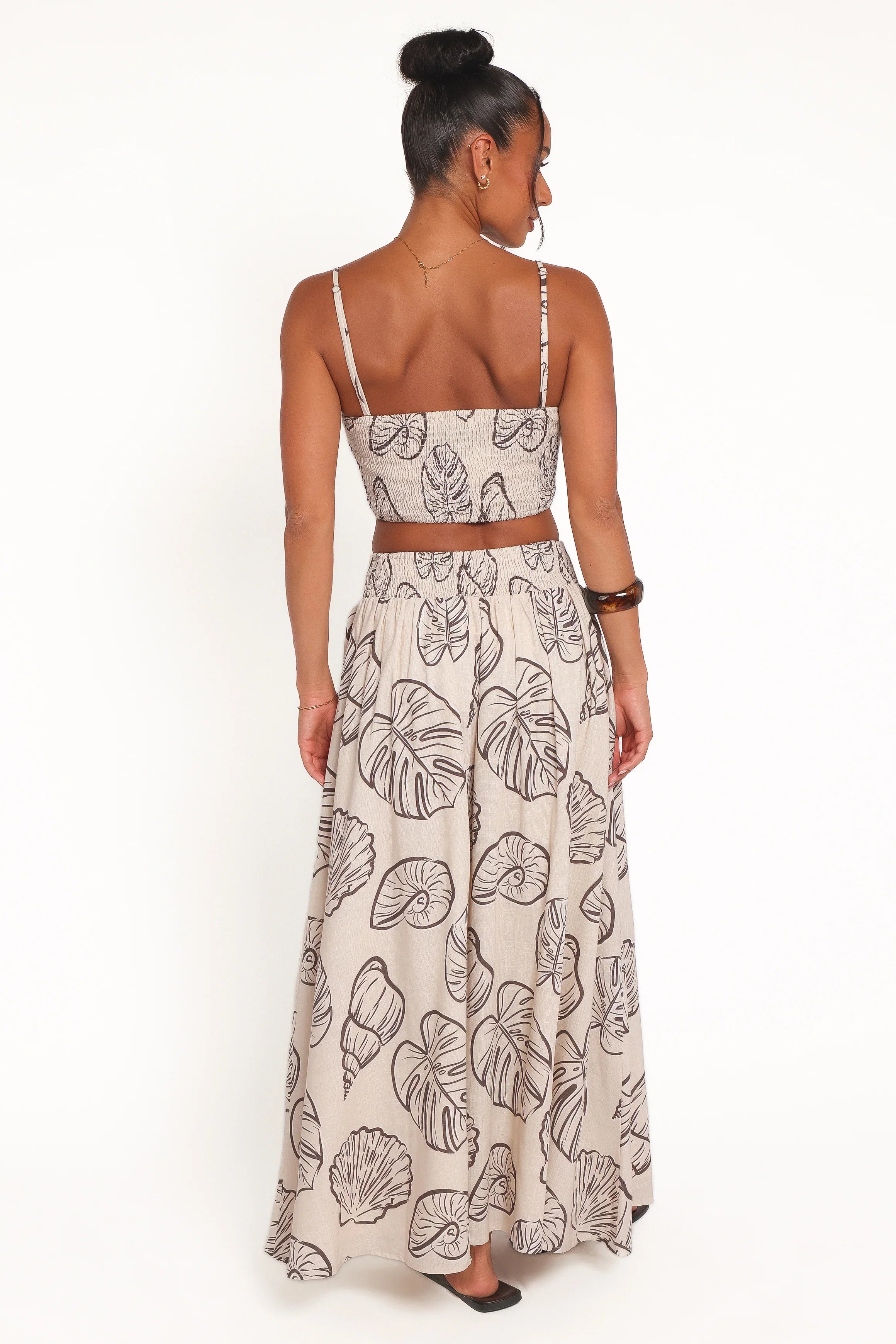 Kristy Maxi Skirt Set Cream Shells