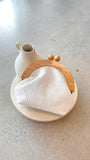 Etta Tweed Timber Frame Clutch White