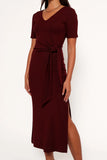 Asha Midi Dress Wine
