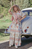 James Button Through Maxi Dress Rose Tile