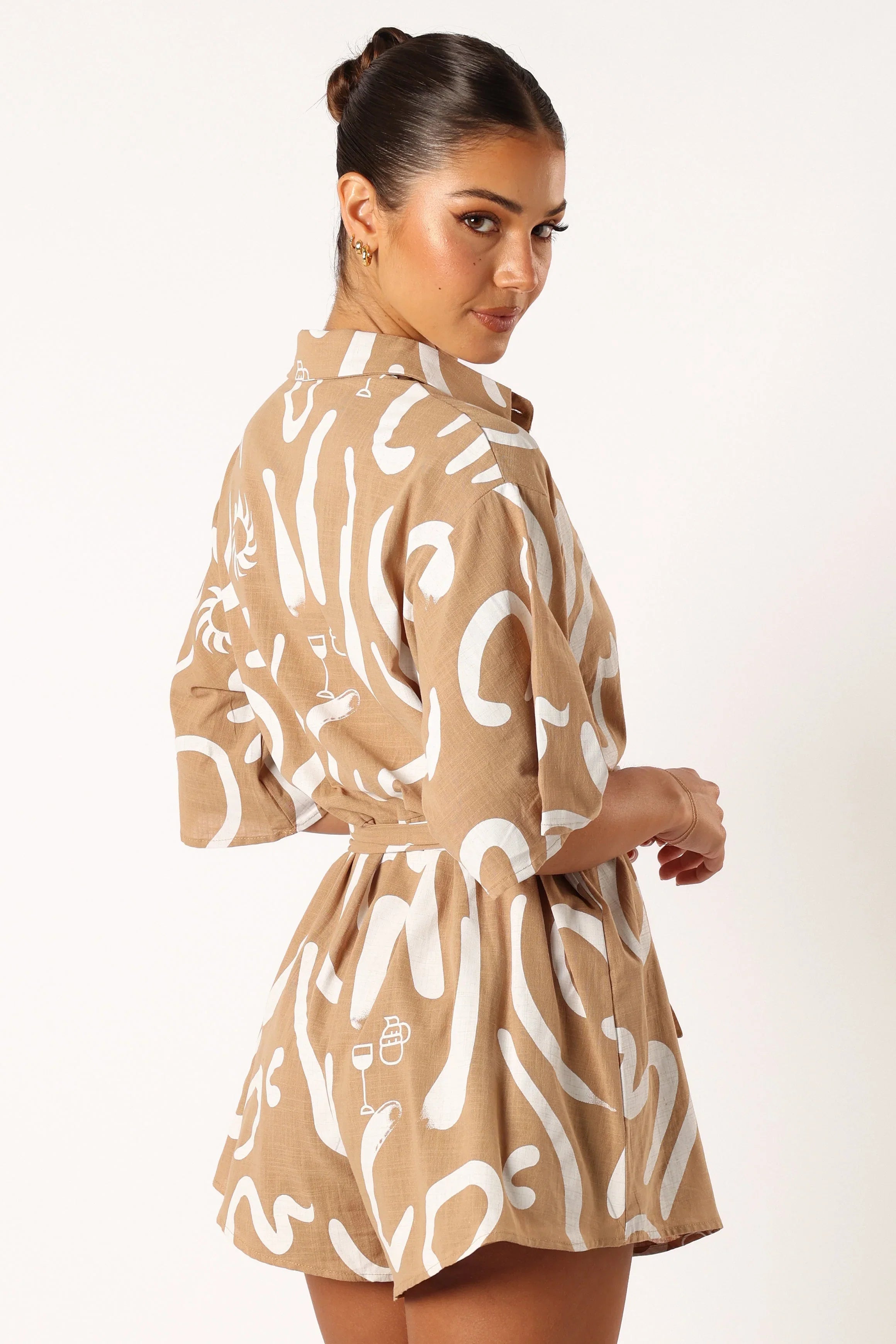 Kellie Romper Tan