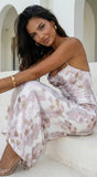 Eliara Floral Fold Over Maxi Dress Pink