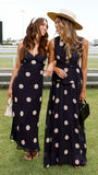 Jianna Maxi Dress Black Cream Polka