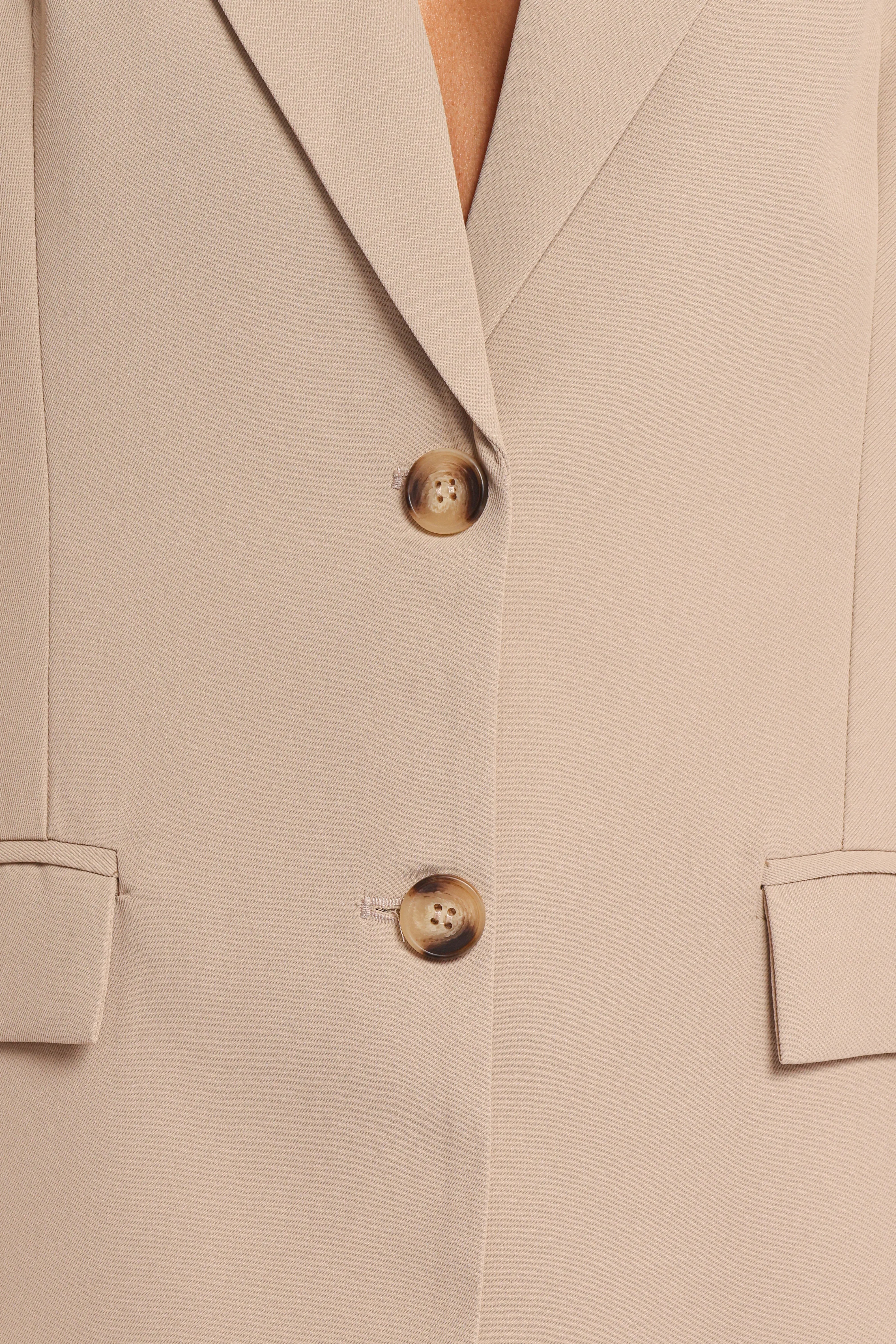Nora Short Sleeve Blazer Beige
