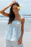 Robin Strapless Top Pale Blue