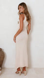 Tamasha Knit Maxi Dress Beige Gold Star