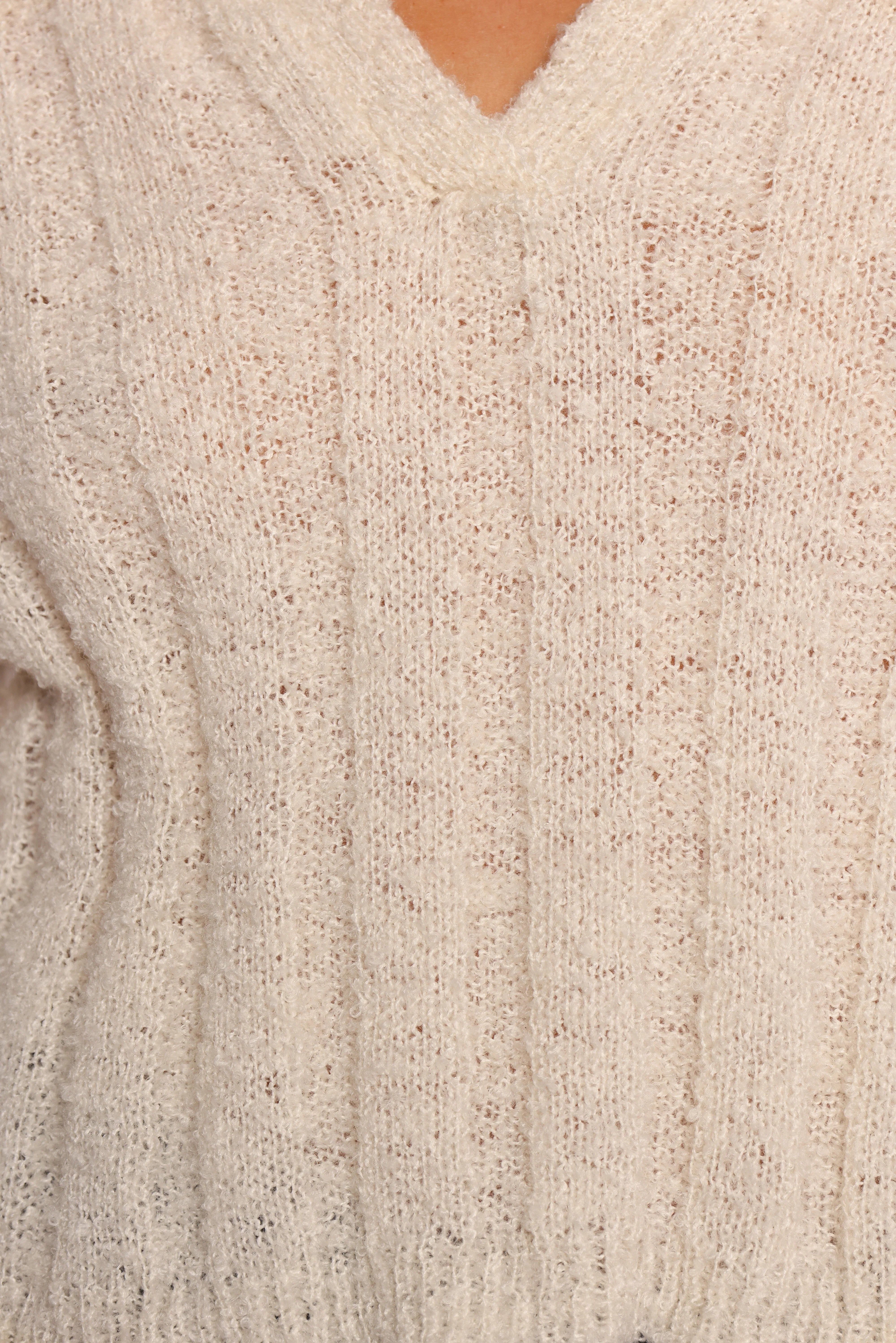 Romy Collar Knit Sweater Ecru