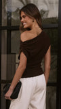 Ruby Off The Shoulder Tee Chocolate