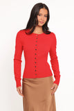 Walsh Scalloped Cardigan Red