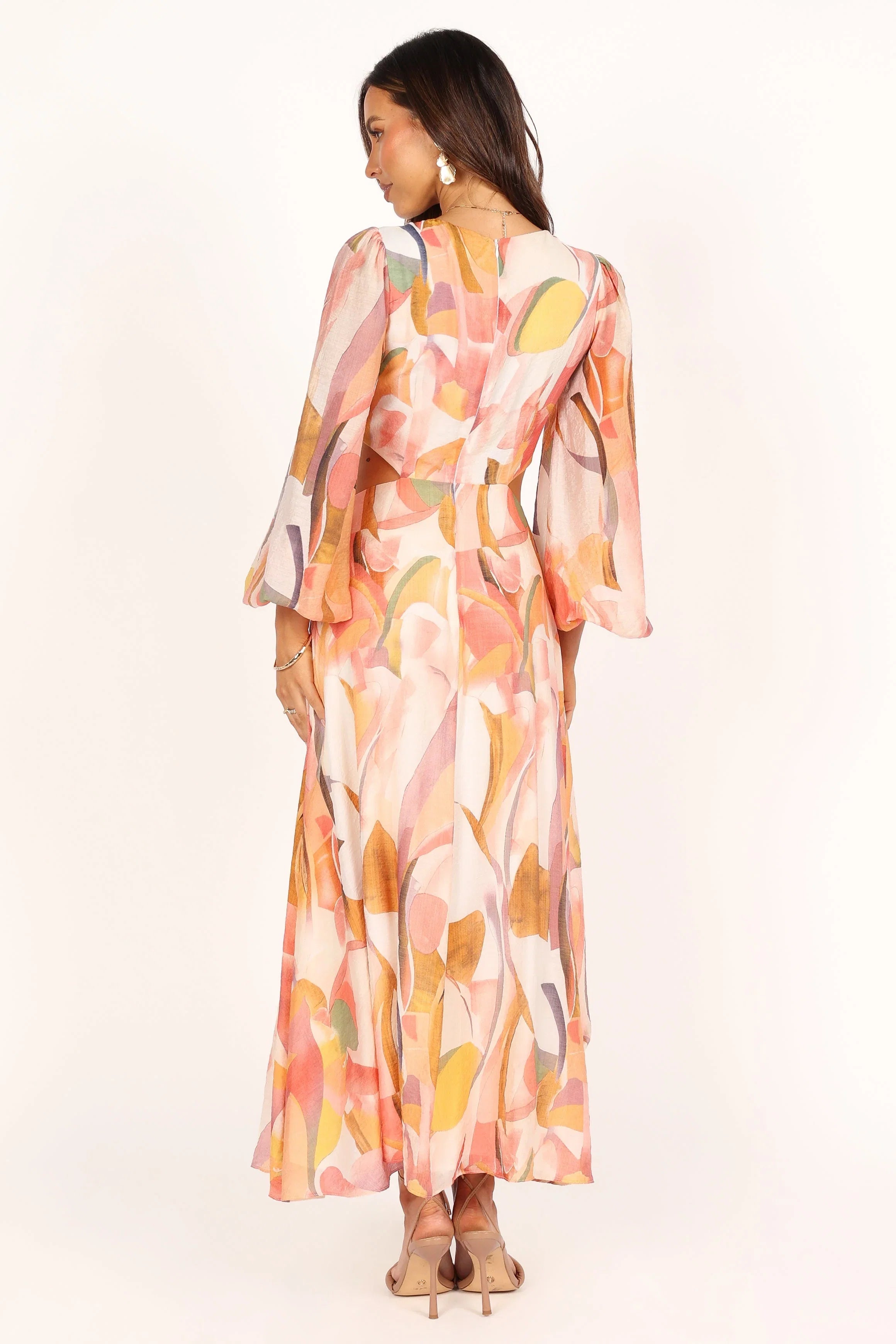 Laquin Long Sleeve Maxi Dress Pink