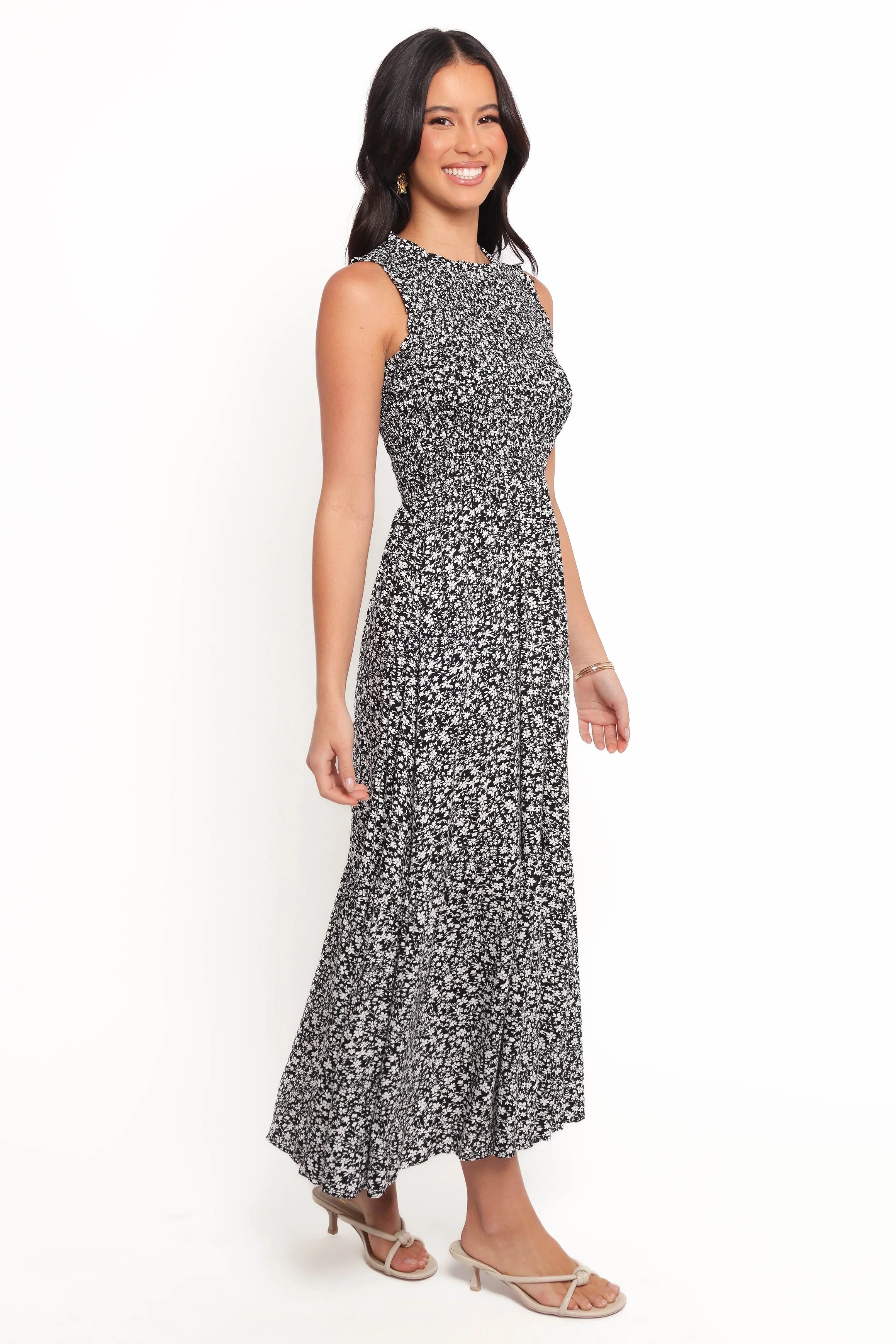 Agatha Midi Dress Black Floral
