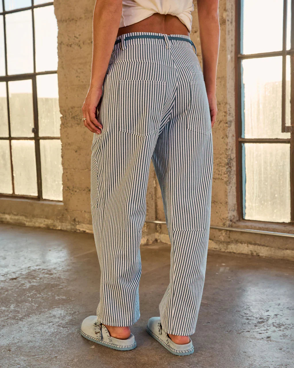 Lumen Pinstripe Rigid Straight Leg Jeans
