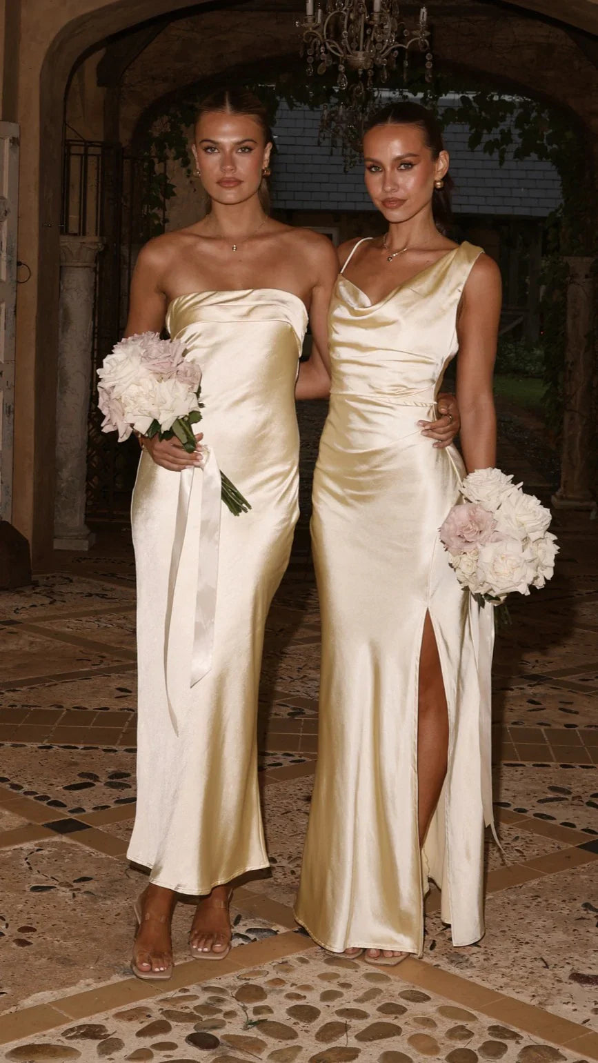 Iris Asymmetrical Maxi Dress Yellow