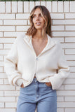Kourtney Zip Cardigan Cream