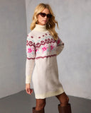 Frost Meadow Abstract Mini Sweater Dress