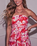 Jaycie Floral Strapless Midi Dress