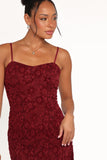 Lorde Midi Dress Burgundy Lace