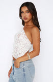 Its A Love Story Lace Top White