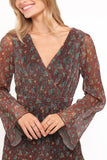 Rhiannon Long Sleeve Romper Brown Floral