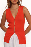 Parma Knit Vest Top Blood Orange