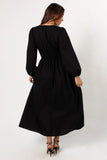 Cece Long Sleeve Maxi Dress Black