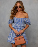 Bubbly Blossom Tiered Waist Mini Dress